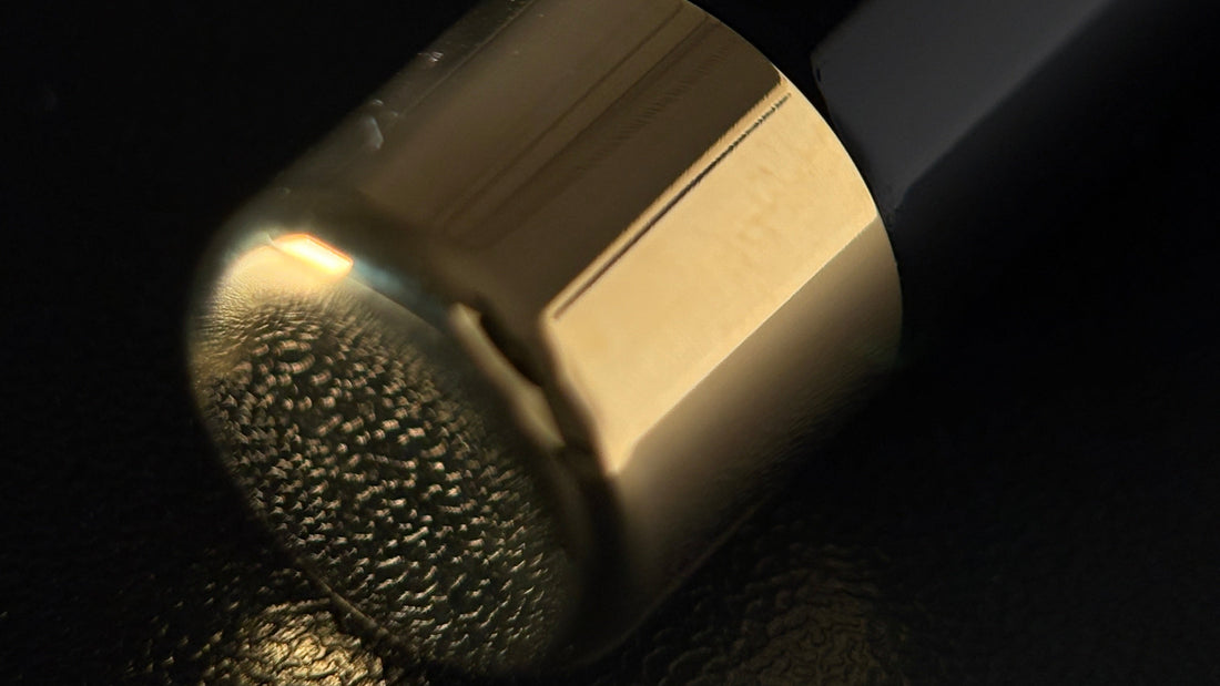 Brass end cap close-up